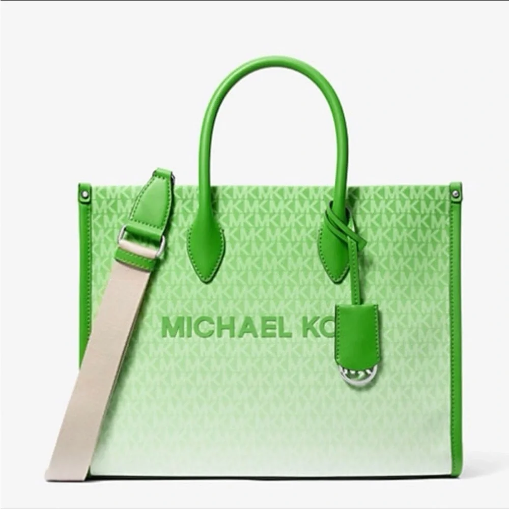 Michael Kors Mirella Medium Ombré Logo Tote Bag
Jungle Green 
NWT - Picture 4 of 15